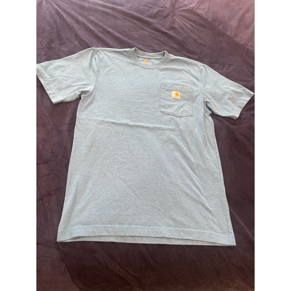 Carhartt Original Fit Pocket T-Shirt Men's Small Heather Blue Workwear Tee